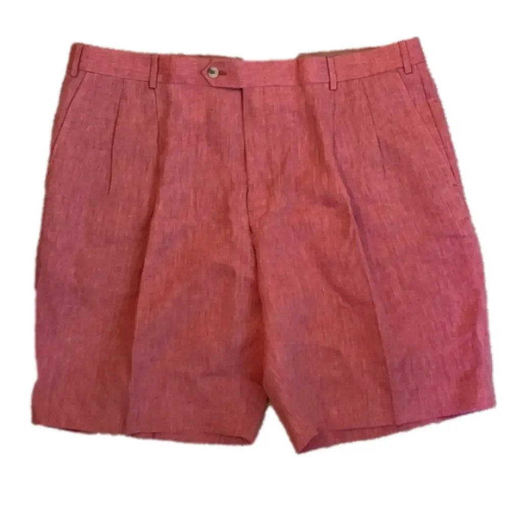 NEW NWOT Cortina Pure Linen Pleated Front Men's Shorts Size 42